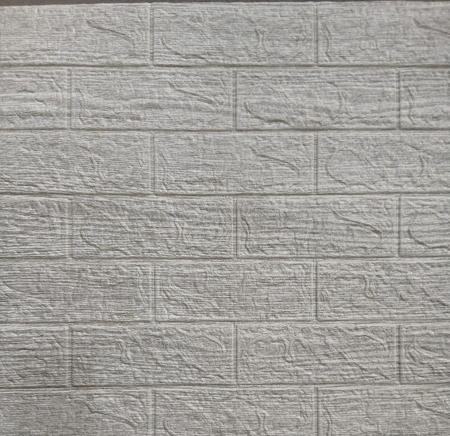 Adhesivo Tipo Ladrillo Color Piedra Blanco y Gris