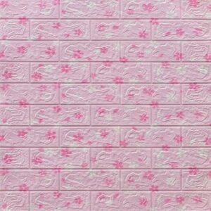 Adhesivo Tipo Ladrillo Rosa Floral