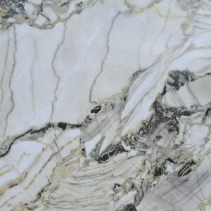 Placa Simil Marmol SPC Beige Vetado Negro y Marrón.