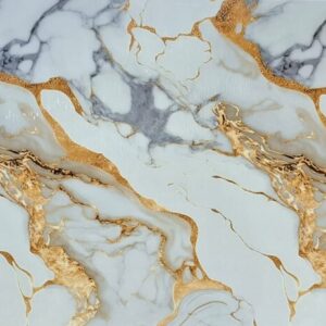 Rollo Adhesivo Tipo Mármol Oro Veteado