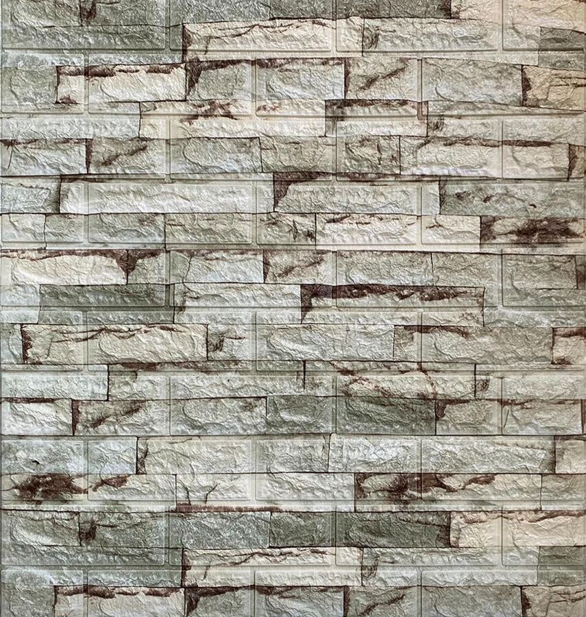 Adhesivo Tipo Ladrillo Color Piedra Laja Gris y Marrón
